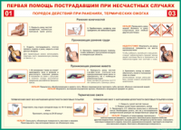 Таблица Порядок действий при ранениях и термических ожогах	 1000*1400 винил - «globural.ru» - Сыктывкар