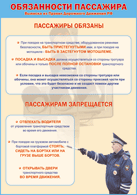 Плакат "Обязанности пассажира" 1000*1400 винил - «globural.ru» - Сыктывкар