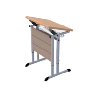 Стол ученический одноместный наклоняемый на плоскоовальной трубе 3-7 гр.р. - «globural.ru» - Сыктывкар
