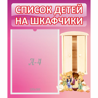 Стенд "Список детей на шкафчики" - «globural.ru» - Сыктывкар
