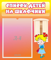 Стенд "Список детей на шкафчики" №6 - «globural.ru» - Сыктывкар