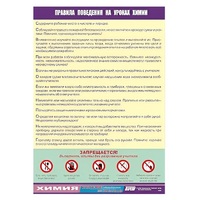 Таблица демонстрационная "Правила поведения на уроках химии" (винил 70х100) - «globural.ru» - Сыктывкар