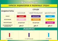 Таблица Окраска индикаторов в различных средах 1000*1400 винил - «globural.ru» - Сыктывкар