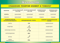Таблица Сравнение понятий изомер и гомолог 1000*1400 винил - «globural.ru» - Сыктывкар