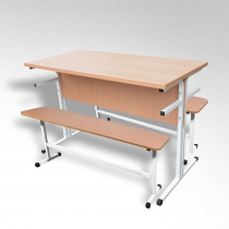 Обеденная группа четырехместная со скамьей - «globural.ru» - Сыктывкар