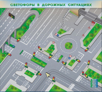 Доска магнитно-маркерная, многофункциональная, электрифицированная "Светофоры в дорожных ситуациях" - «globural.ru» - Сыктывкар