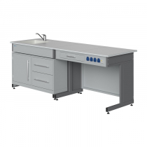 Стол демонстрационный (с раковиной, подводкой и отведением воды, сантехникой, электрическими розетками, автоматами аварийного отключения тока) - «globural.ru» - Сыктывкар