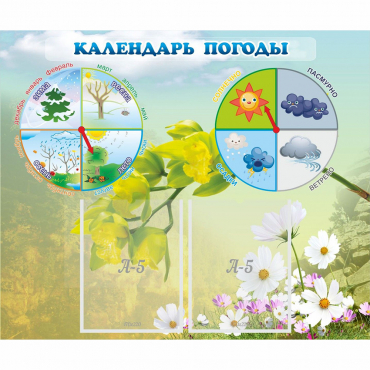 Стенд "Календарь погоды" с 2 карманами - «globural.ru» - Сыктывкар
